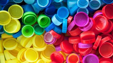 colorful plastic lids