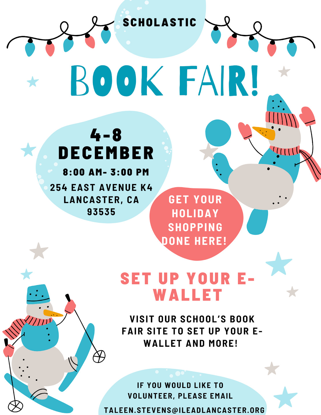 iLEAD Lancaster Scholastic Book Fair